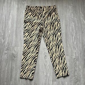 Talbots Chatham Ankle Pants Zebra Print Side Zip 10P Mob Wife Party Casual
